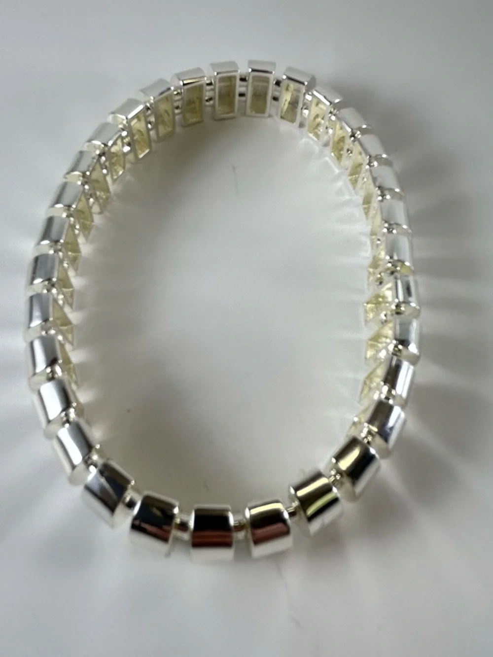 And Now This - Silver Box-Link Stretch Bracelet - Women Jewelry